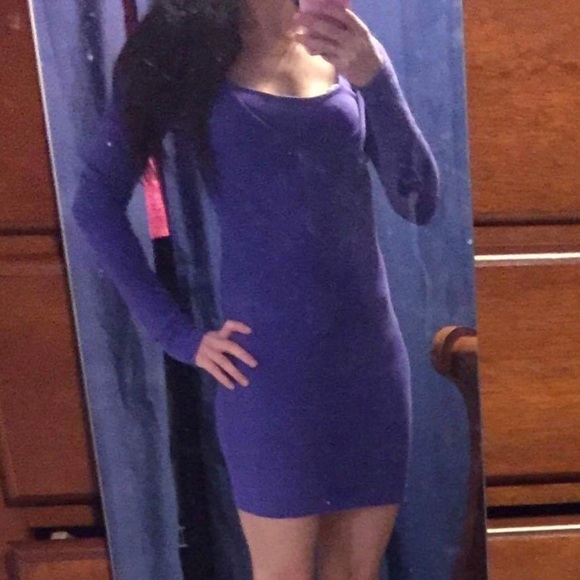 Purple fitted dress - Picture 2 of 7